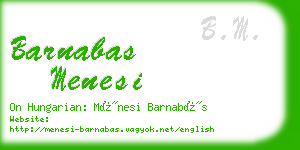 barnabas menesi business card